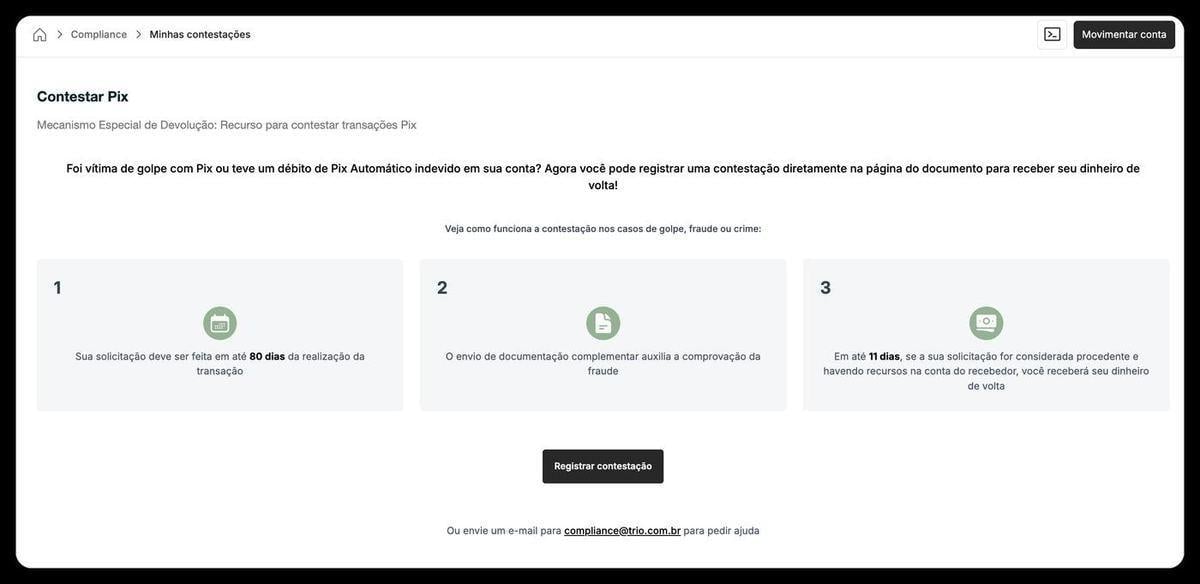 Transações do cartão