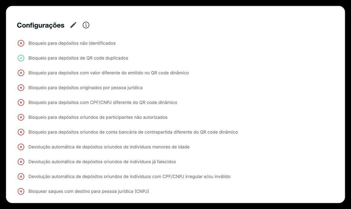 Configurações avançadas de bloqueio