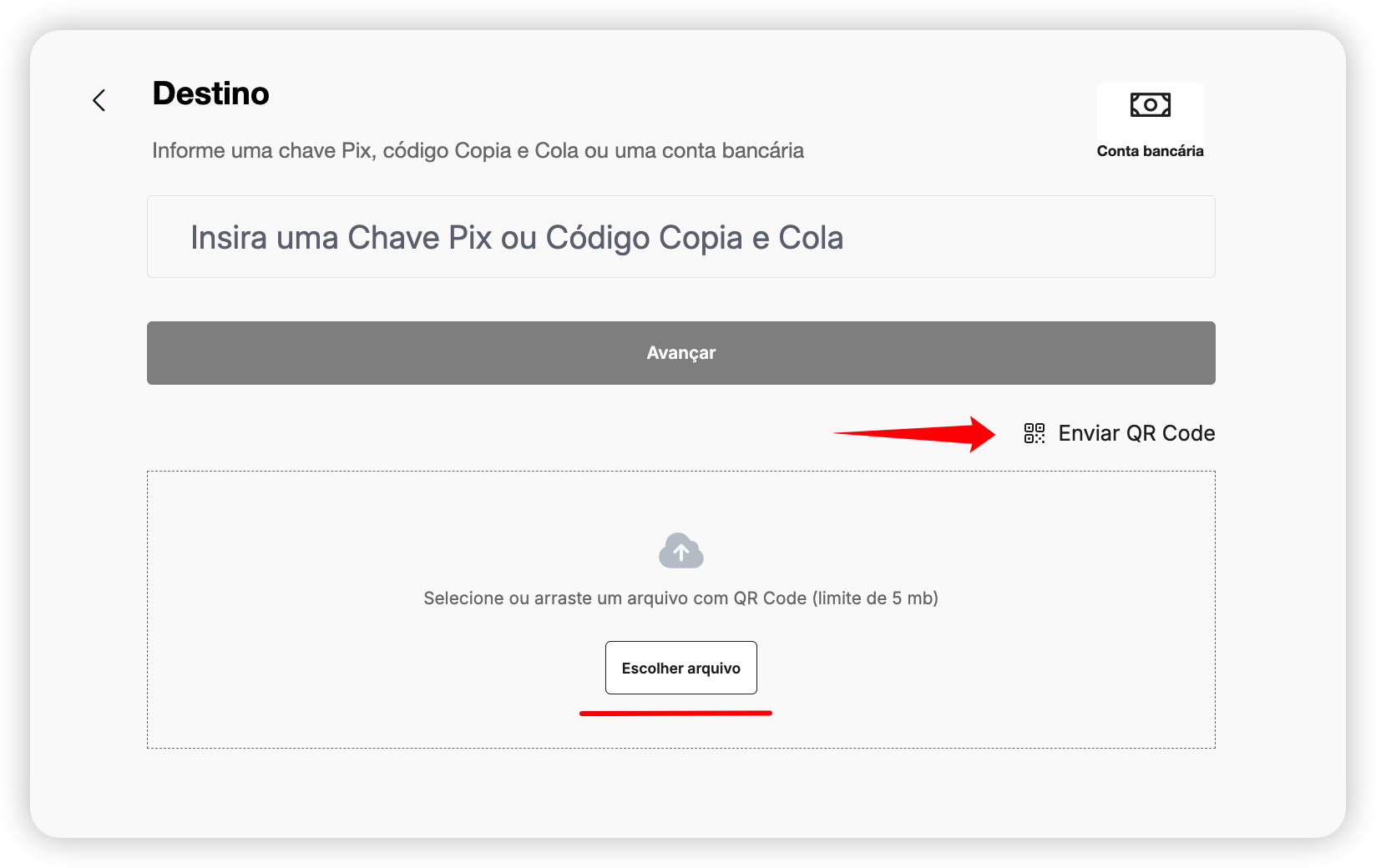 Dados do destinatário