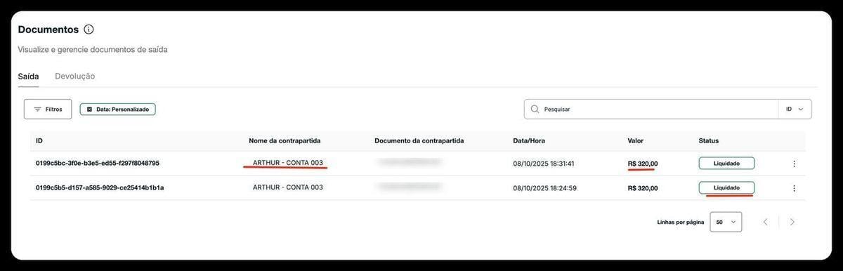 Documentos de Saída