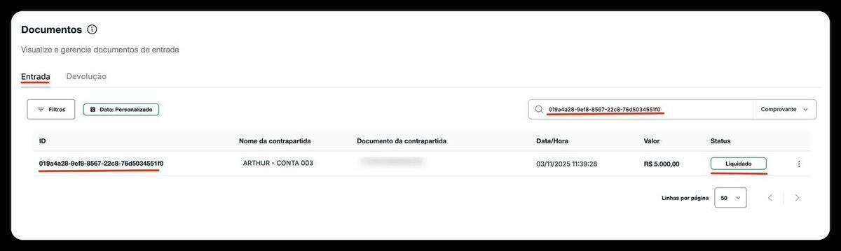 Lista de entradas